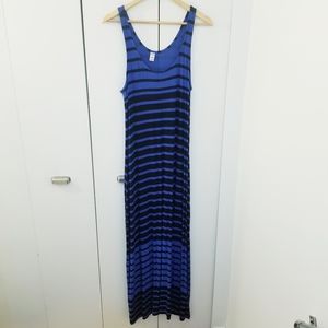 3/$45 Old Navy Blue Black Stripped Long Maxi Summer Dress